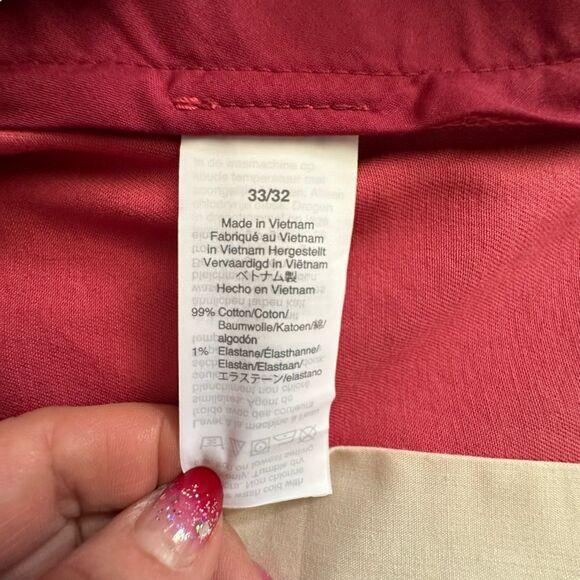 J. Crew ~ Straight Leg Men”s Chino pants ~ muted red color ~ size 33/32 - Picture 6 of 7